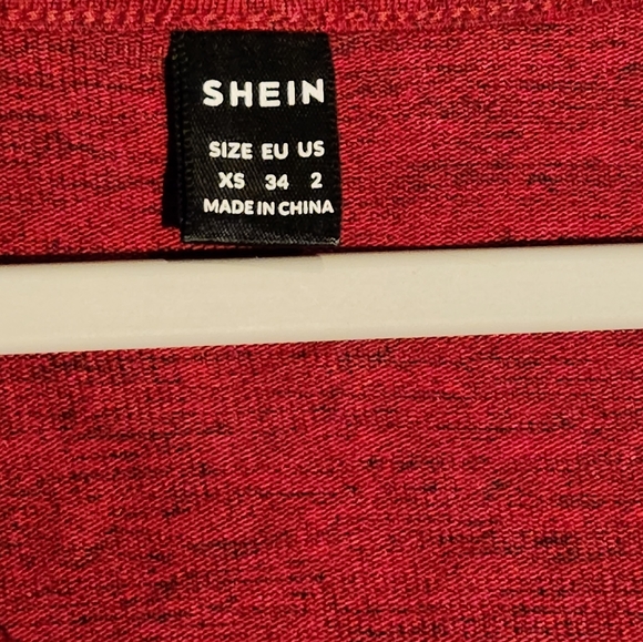 Red Wrap Front Shein Top - Picture 6 of 7